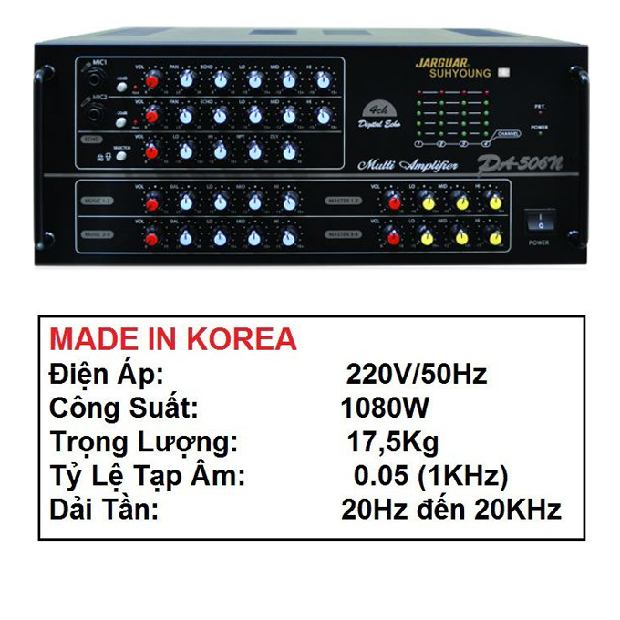 Ampli Karaoke JARGUAR PA-506N - thiết kế tinh tế, âm thanh tuyệt hảo